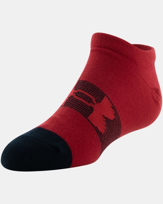 Boys' UA Essential Lite No-Show Socks 6-Pack, Red, pdpMainDesktop image number 14